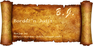 Bordán Judit névjegykártya